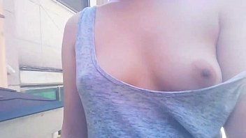 Teen Norwegian girl strips naked on the street during a walk