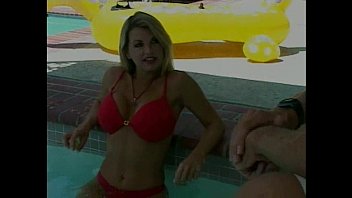 Man fucked Norwegian milf in the mouth and wet pussy in the pool